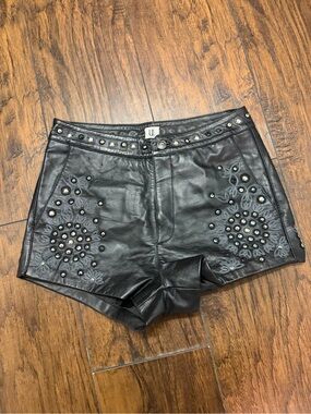 Understated leather shorts